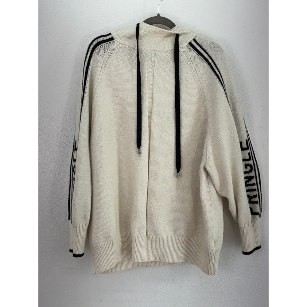 Pringle of Scotland x H&M Knit Hoodie Cream Logo Sleeve Oversized Large